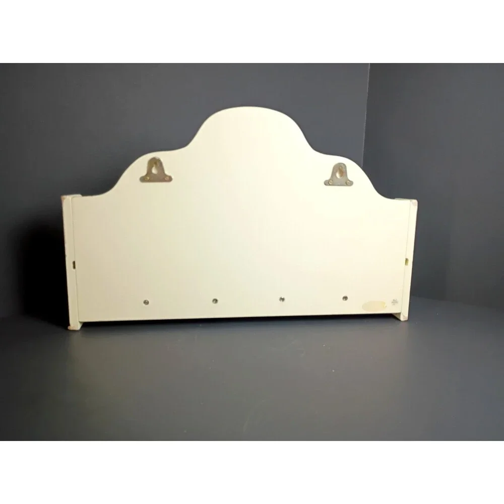 Vintage Wood Nursery Wall Shelf with Hang Pegs Teddy Bears Train Trike Boat